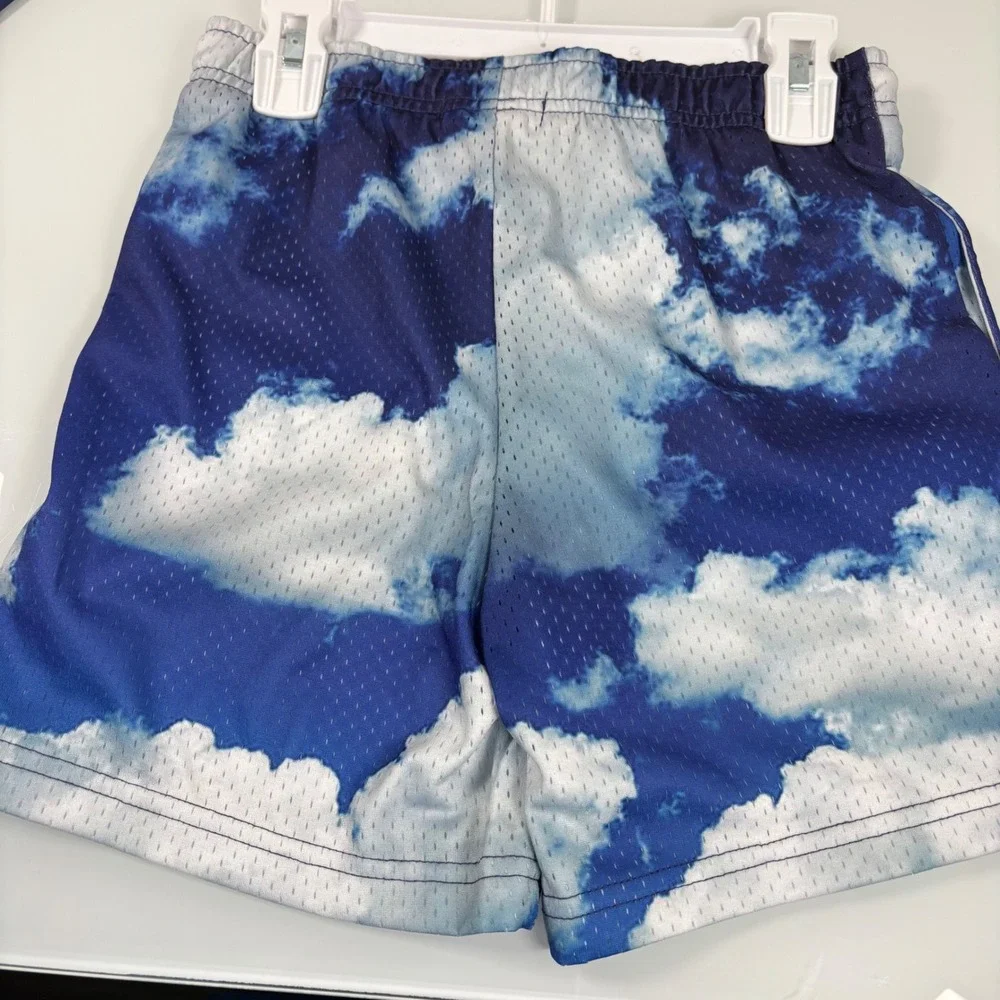 Stitch & Stone Kids Size 7 Blue Cloud Print Mesh Shorts T-Shirt Swim Set NEW